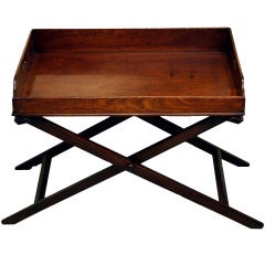 Antique Mahogany Butlers Tray On Stand