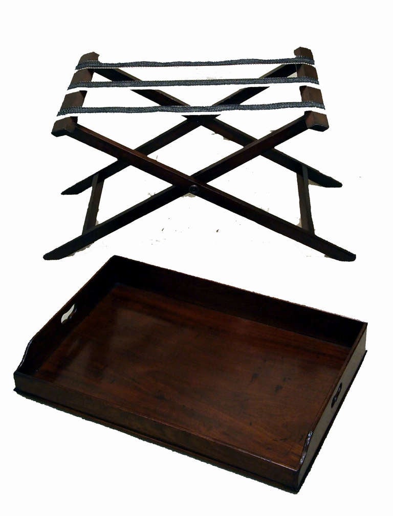 Antique Mahogany Butlers Tray On Stand
