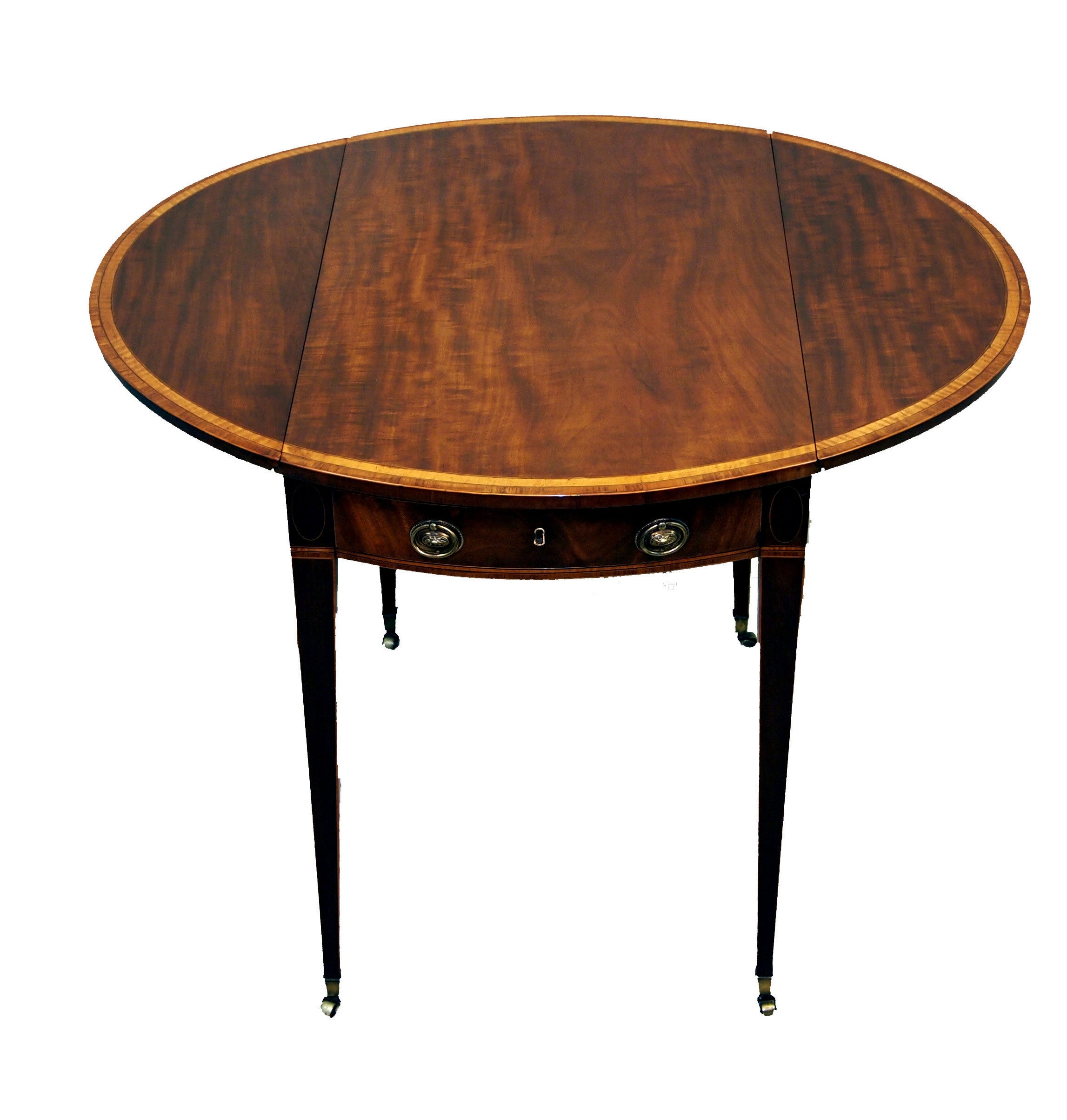 Antique Georgian Mahogany Oval Pembroke Table