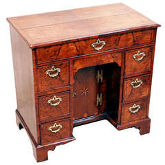 Antique Georgian Walnut Kneehole Desk