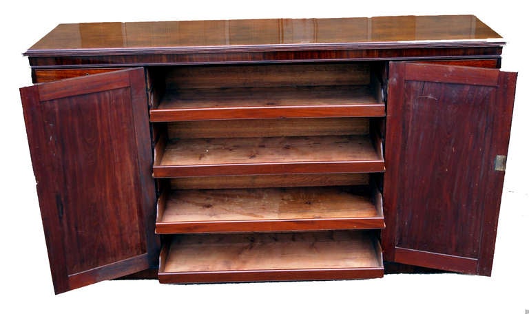 Antique Mahogany Dwarf Linen Press