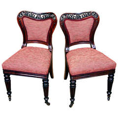 Pair of Antique Regency "Gillows" Mahogany Side Chairs