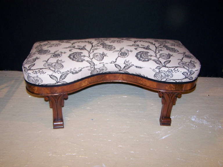 Antique Victorian Walnut Salon Stool