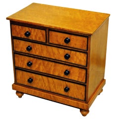 Antique Birds Eye Maple Miniature Chest