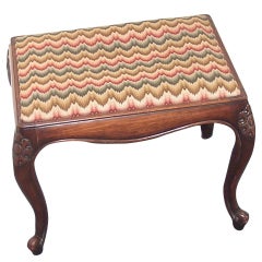 Mahogany Cabriole Leg Stool 5
