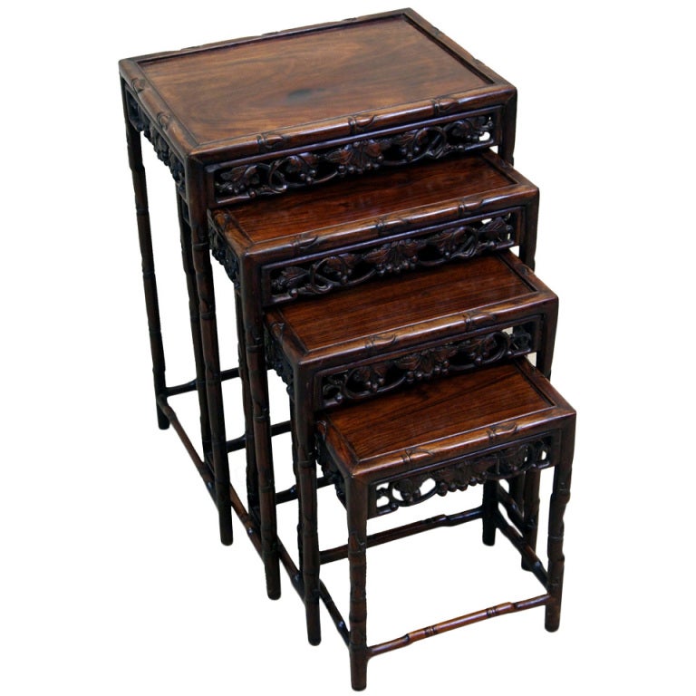 Antique Oriental Hardwood Nest Of Coffee Tables At 1stdibs Antique Oriental Hardwood Nest Of Coffee Tables For