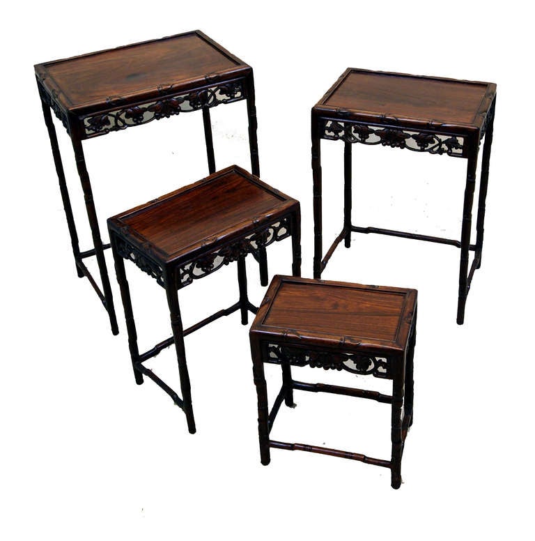 Antique Oriental Hardwood Nest Of Coffee Tables at 1stdibs