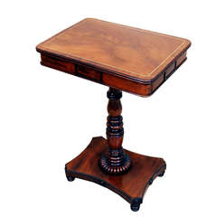 Antique Regency Mahogany Pedestal Lamp Table