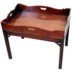 Antique Georgian Mahogany Butlers Tray On Stand