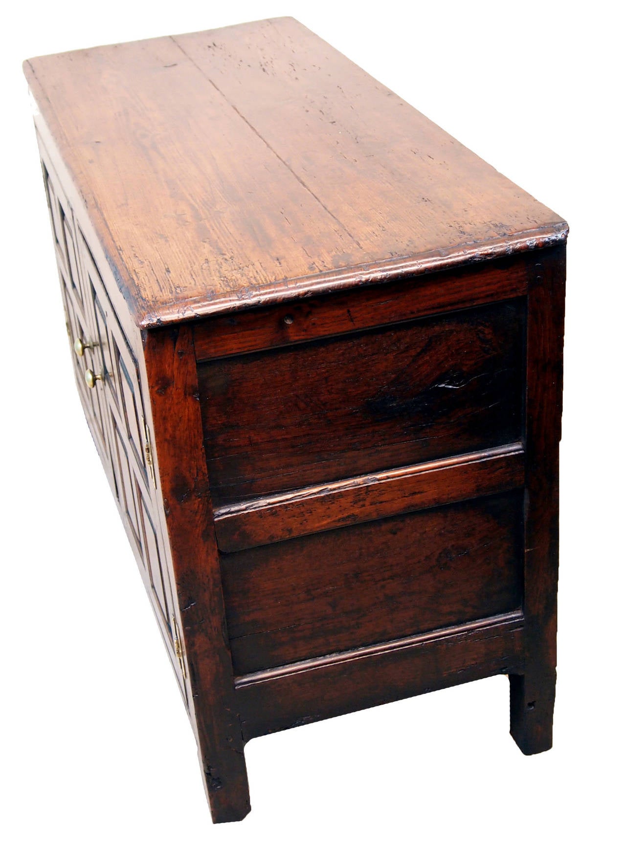 English Antique Georgian Oak and Pine Cupboard Dresser