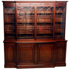 Antique Georgian Mahogany Breakfront Bookcase 