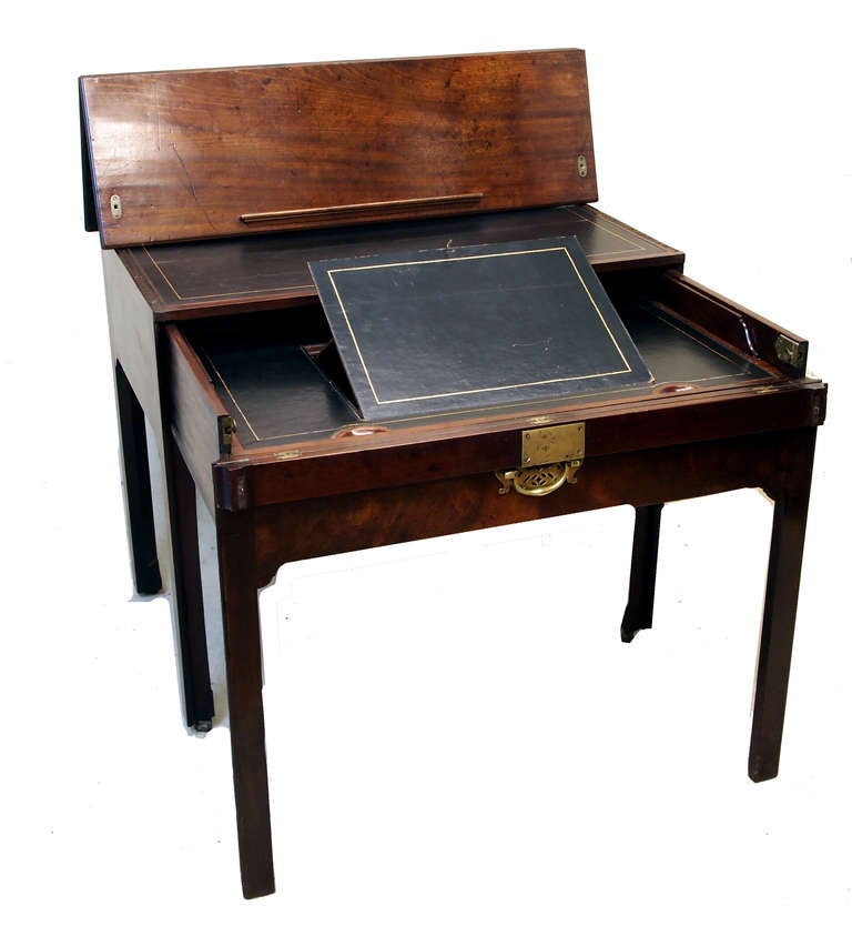 English Antique Mahogany Architects Desk Table