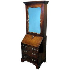 Antique Mahogany Bureau Bookcase Cabinet 9