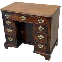 Antique Georgian Walnut Kneehole Desk 