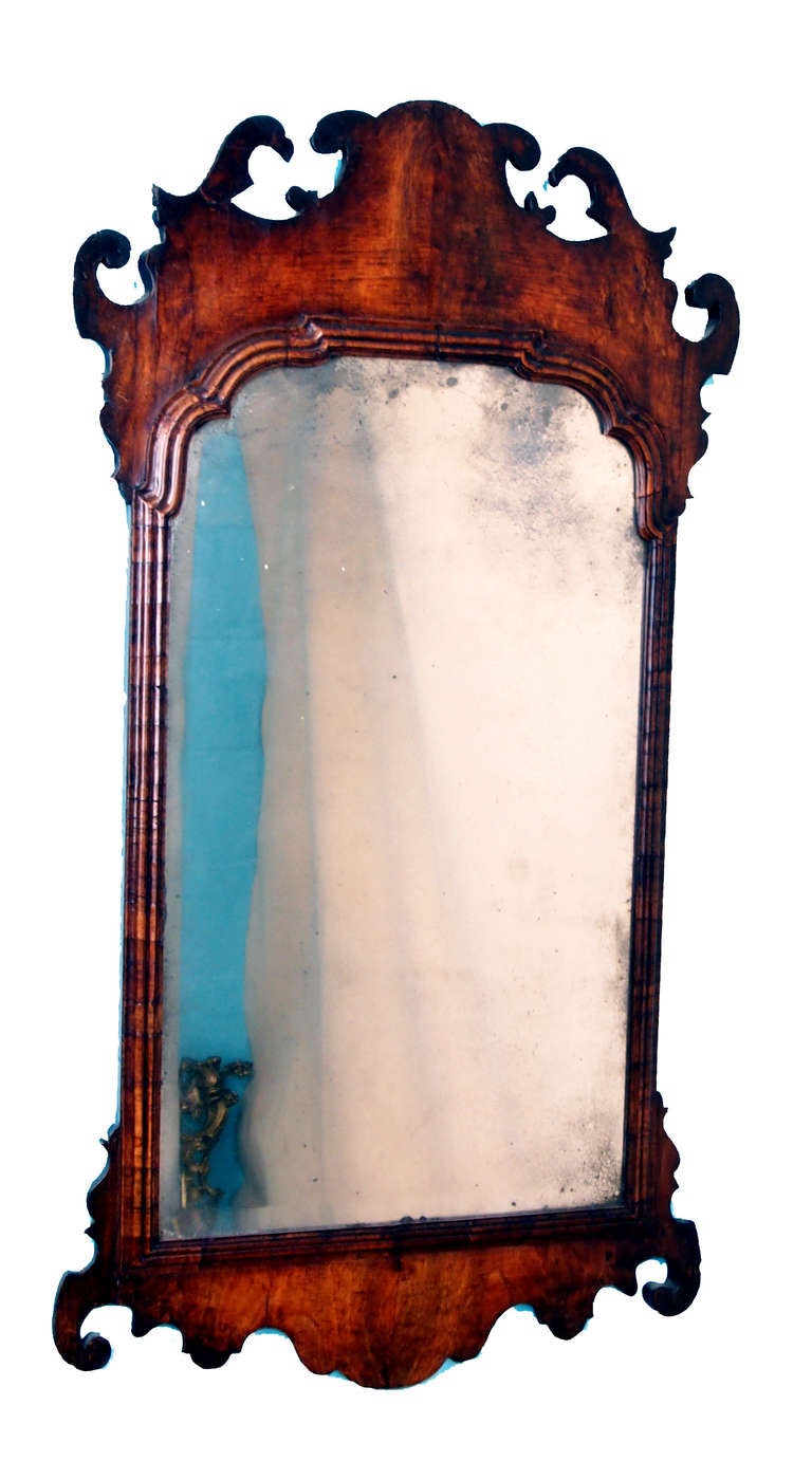 Antique Georgian Walnut Mirror