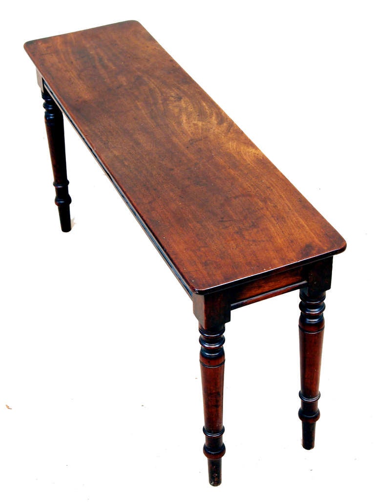 Antique Regency Mahogany Window Seat Hall Bench
