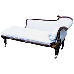 Antique 19th Century Chinoiserie Chaise Longue