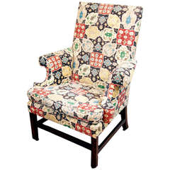 Antique Chippendale Period Mahogany Library Armchair