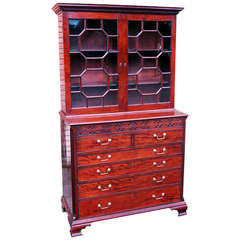 Antique Georgian Mahogany Secretaire Library Bookcase 6