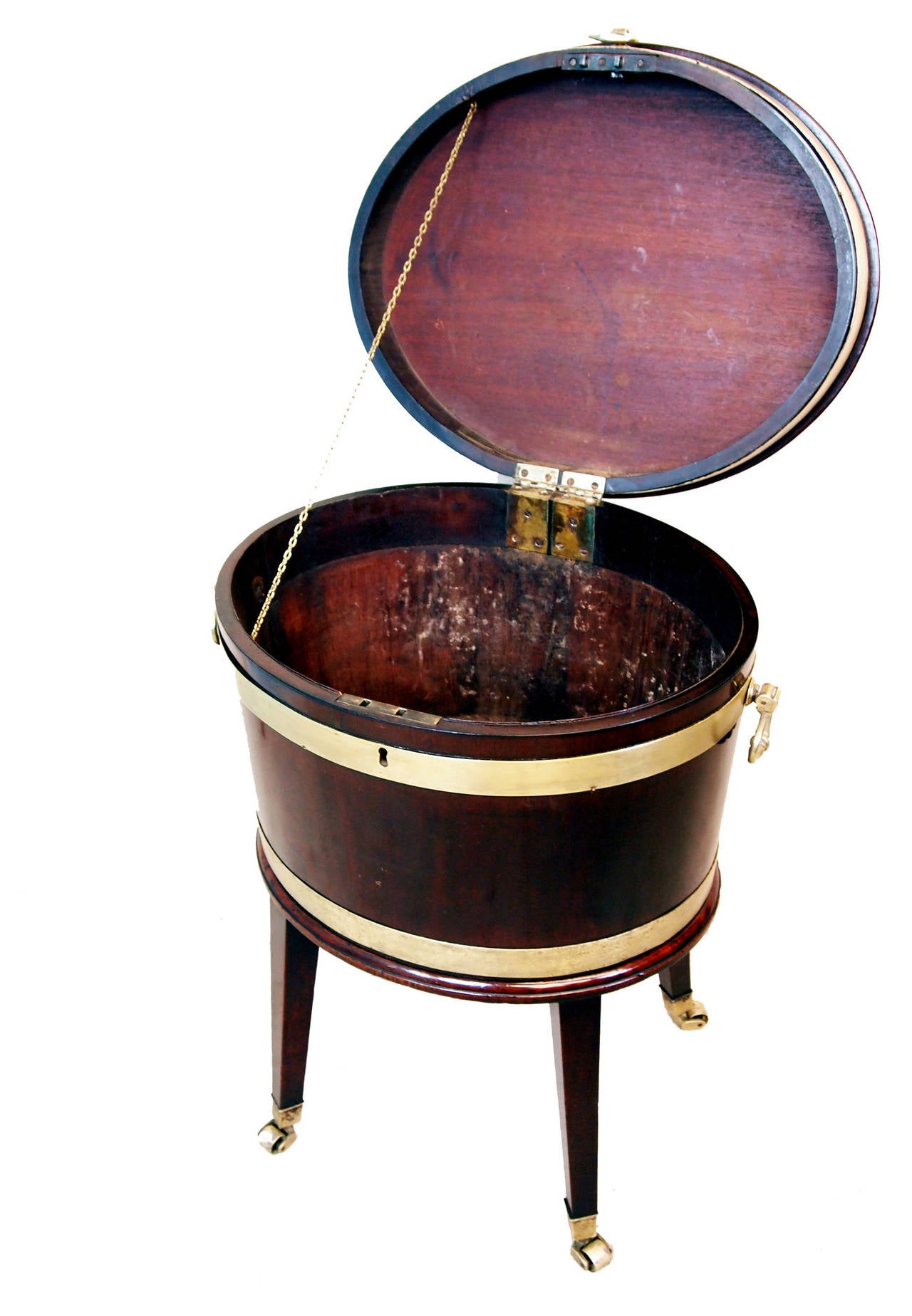 English Antique Georgian Mahogany Oval Wine Cooler