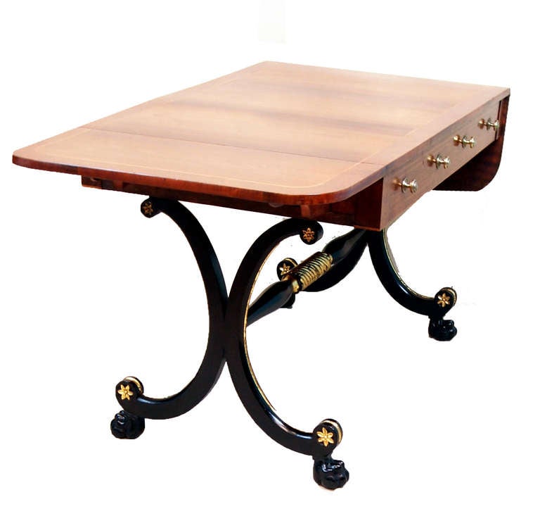 Antique Regency Rosewood & Ebonised Sofa Table