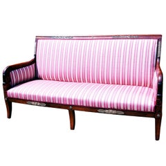 Antique Regency Mahogany French Empire Settee