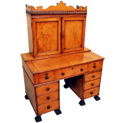 Antique 19th Century Amboyna Desk Cupboard 