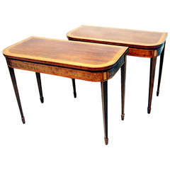 Antique Georgian Mahogany Pair of Card Tables 3