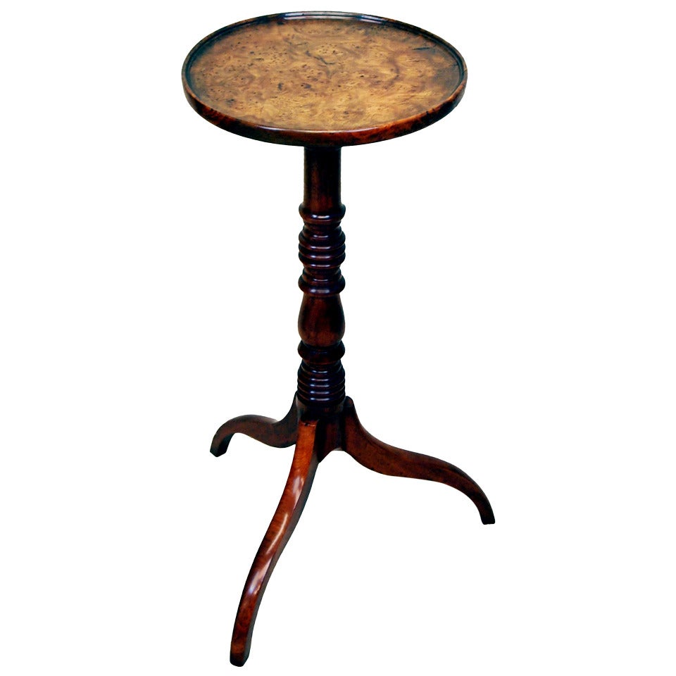 Antique Georgian Burr Elm Tripod Table