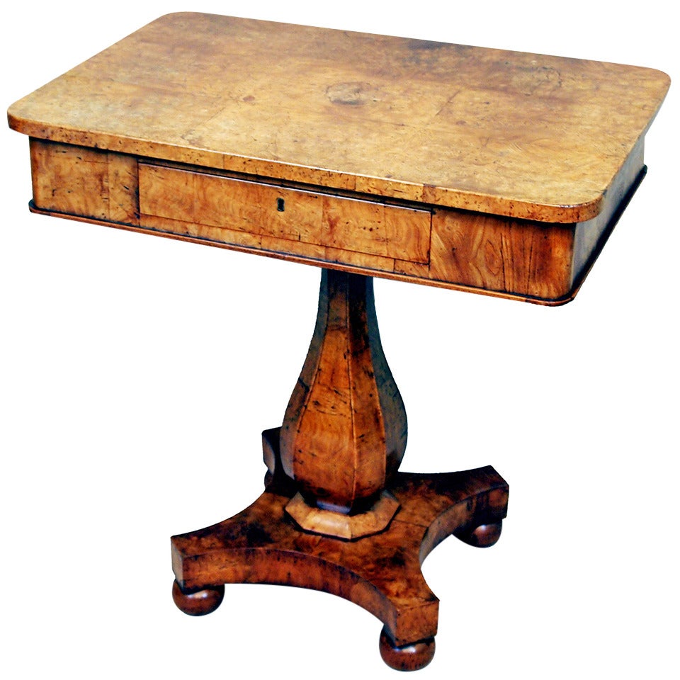 Antique Burr Elm Occasional Writing Table