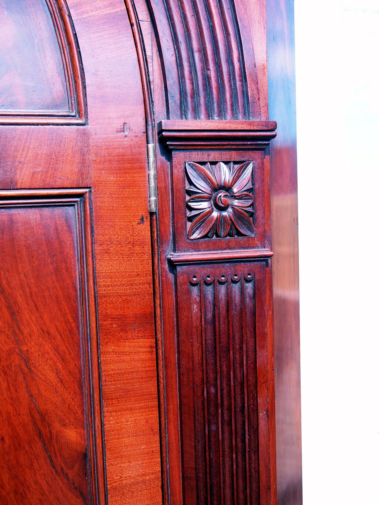 George III Antique Georgian Mahogany Double Corner Cupboard