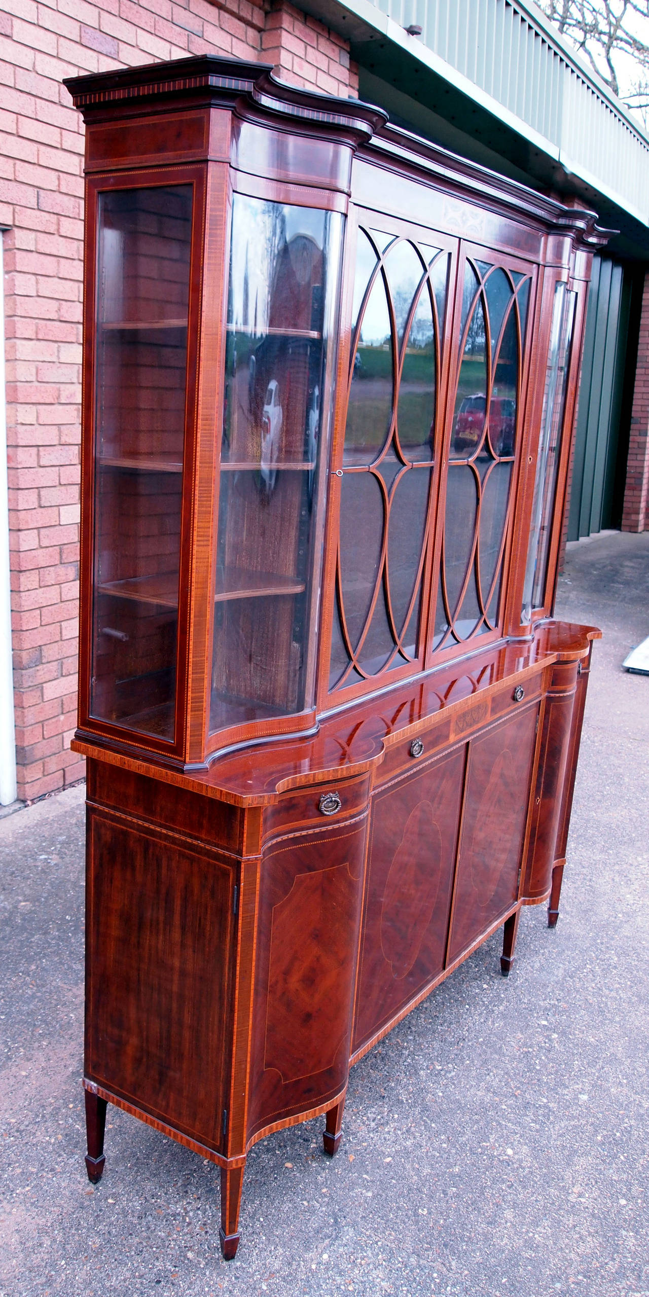 Edwardian Antique 19th Century Mahogany Display Cabinet
