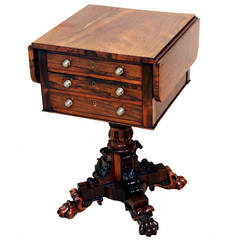 Antique Regency Rosewood Baby Pembroke Table 9