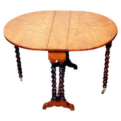 Antique 19th Century Burr Oak Baby Sutherland Table