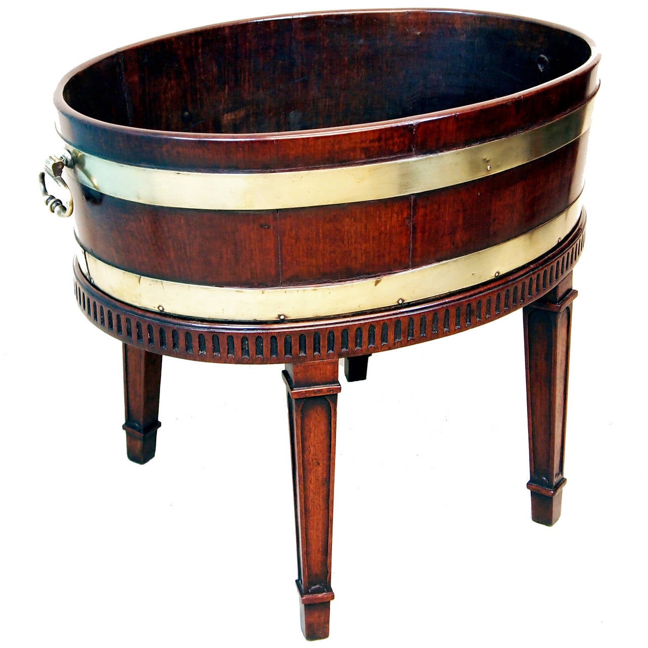 Antique Mahogany Oval Open Wine Cooler at 1stdibs