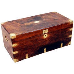 Antique Camphor Wood Military Campaign Trunk