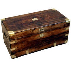 Antique Camphor Wood Military Campaign Trunk