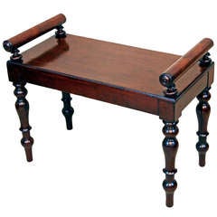 Antique Regency Mahogany Window Seat Hall Bench