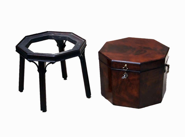 English Antique Mahogany Octagonal Wine Cooler