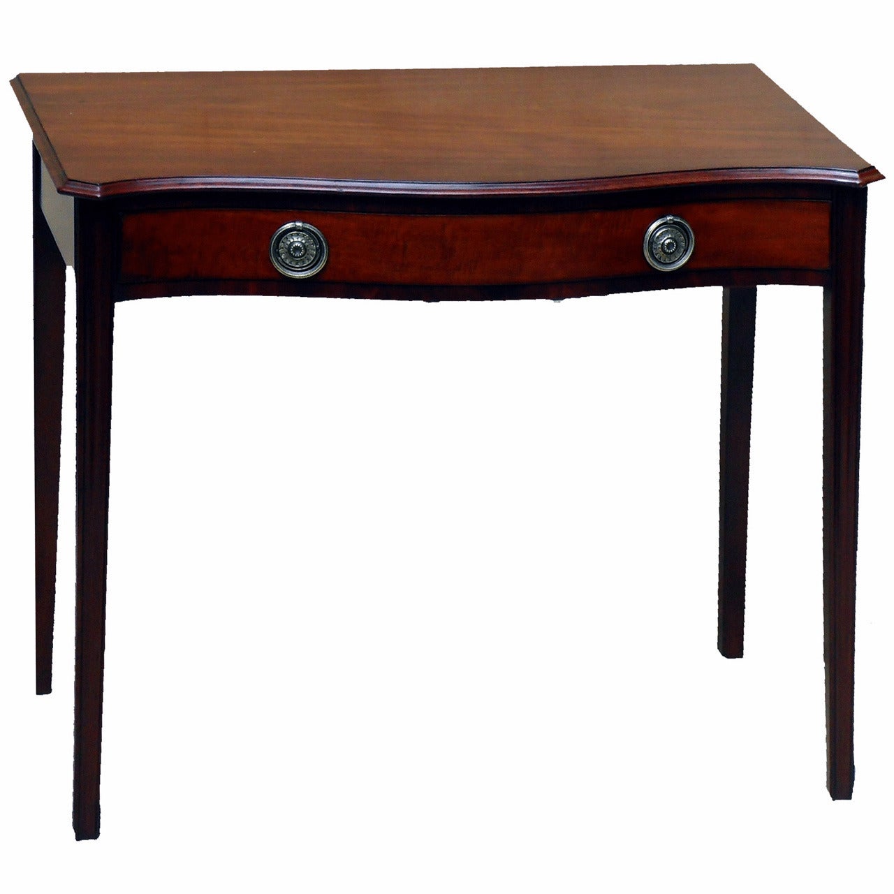 Antique Mahogany Serpentine Side Table