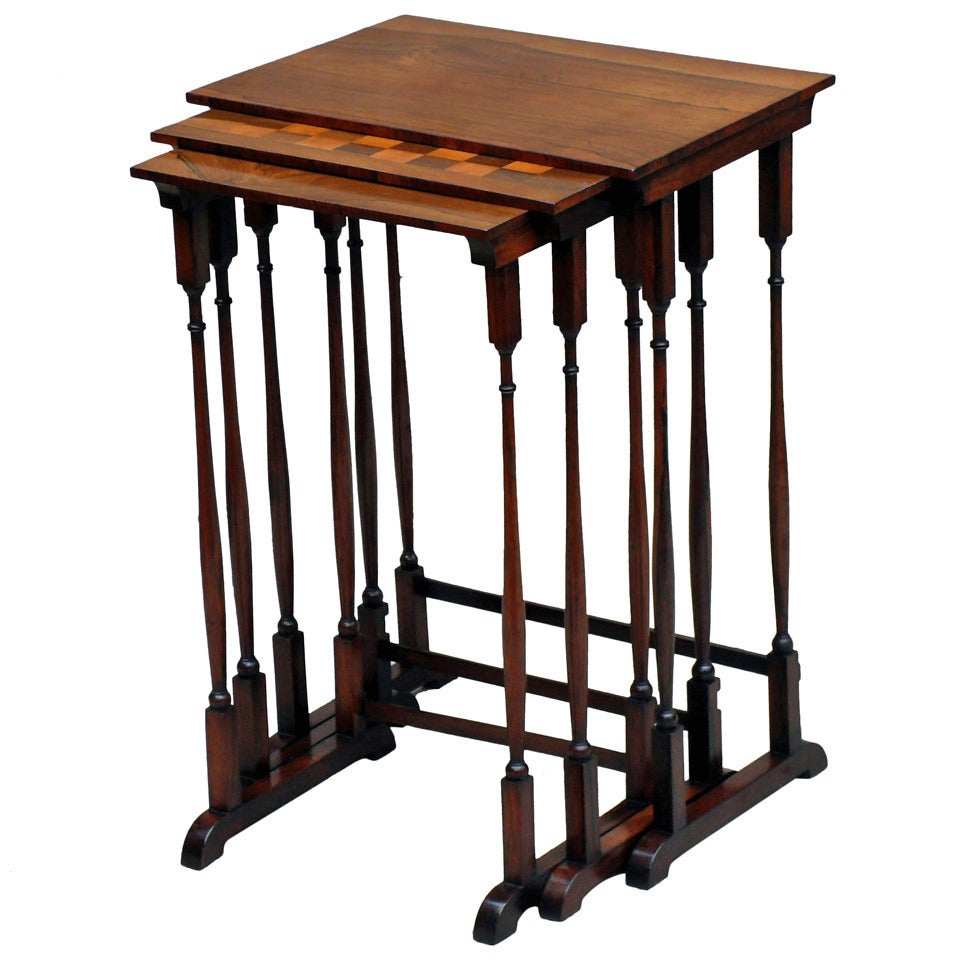 Antique Regency Specimen Wood Nest of Five Coffee Tables at 1stDibs