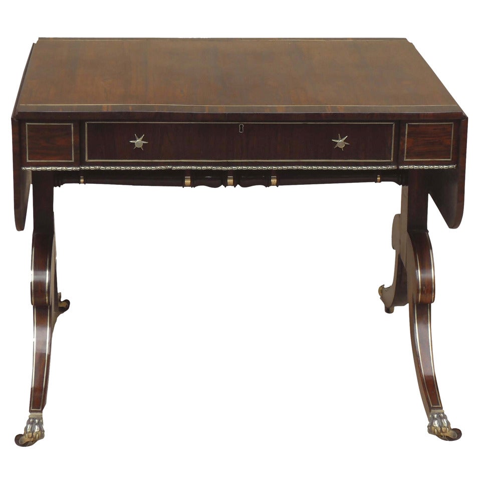 Regency Rosewood Sofa Table At 1stDibs