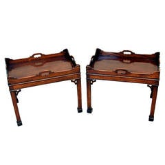 Antique Pair of Mahogany Tray Tables