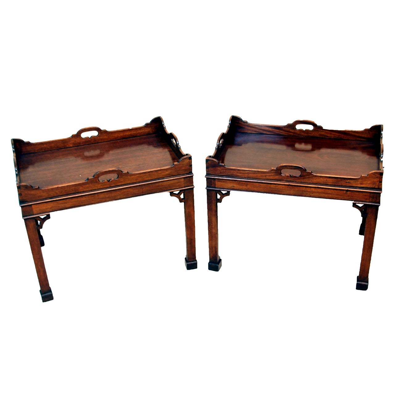 Antique Pair of Mahogany Tray Tables