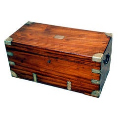 Antique Camphor Wood Military Campaign Trunk