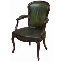 Antique Leather Desk Arm Chair