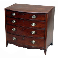 Antique Mahogany Bowfronted Chest Of Drawers