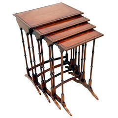 Antique Mahogany Nest of Quartetto Tables 4