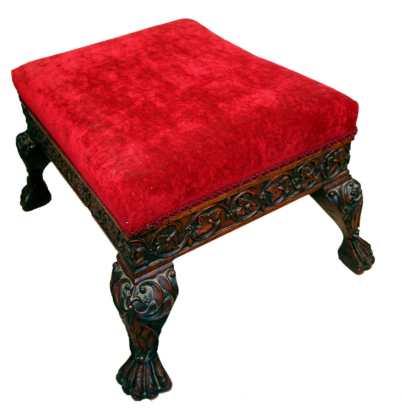 Antique 19th Century Anglo-Indian Padouk Stool