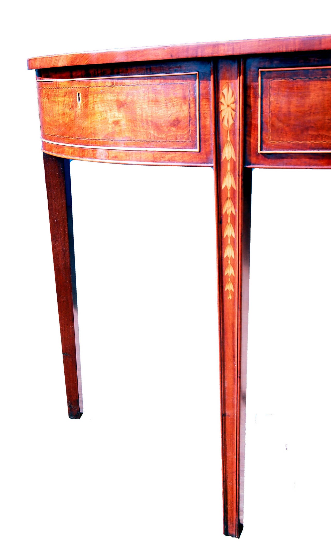 Antique Georgian Mahogany Demilune Console or Serving Table